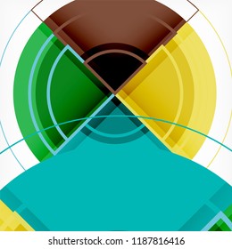 Color de fondo abstracto geométrico de círculos creativos con efecto 3d, plantilla de moda vectorial