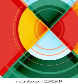 Creative circles geometric abstract background with 3d effect, vector trendy template