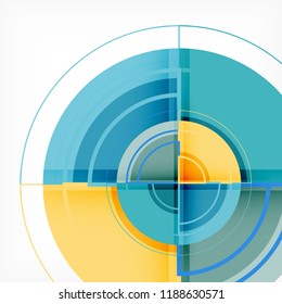 Color de fondo abstracto geométrico de círculos creativos con efecto 3d, plantilla de moda vectorial