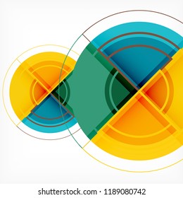Color de fondo abstracto geométrico de círculos creativos con efecto 3d, plantilla de moda vectorial