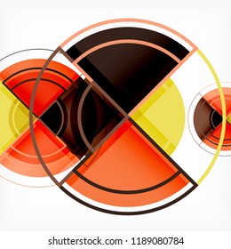 Creative circles geometric abstract background with 3d effect, vector trendy template