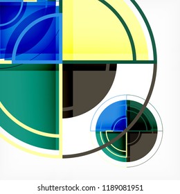 Creative circles geometric abstract background with 3d effect, vector trendy template