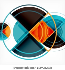 Color de fondo abstracto geométrico de círculos creativos con efecto 3d, plantilla de moda vectorial