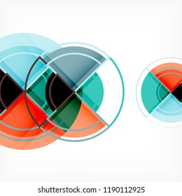 Creative circles geometric abstract background with 3d effect, vector trendy template