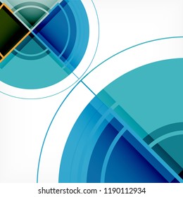 Creative circles geometric abstract background with 3d effect, vector trendy template