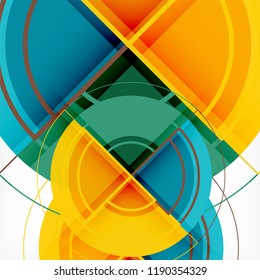 Creative circles geometric abstract background with 3d effect, vector trendy template