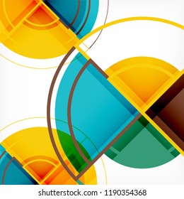 Creative circles geometric abstract background with 3d effect, vector trendy template