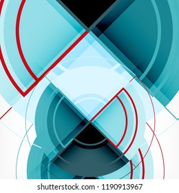 Creative circles geometric abstract background with 3d effect, vector trendy template