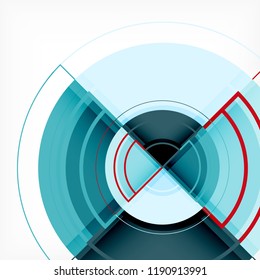 Creative circles geometric abstract background with 3d effect, vector trendy template