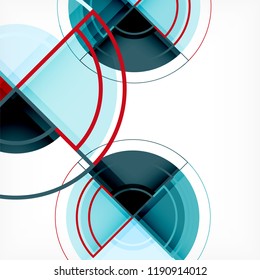Creative circles geometric abstract background with 3d effect, vector trendy template