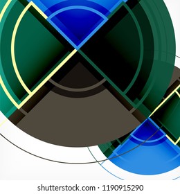 Creative circles geometric abstract background with 3d effect, vector trendy template