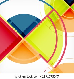 Creative circles geometric abstract background with 3d effect, vector trendy template