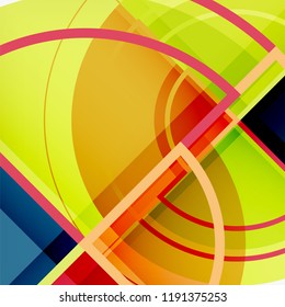 Creative circles geometric abstract background with 3d effect, vector trendy template