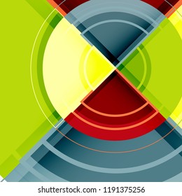 Creative circles geometric abstract background with 3d effect, vector trendy template