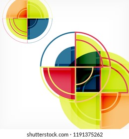 Creative circles geometric abstract background with 3d effect, vector trendy template