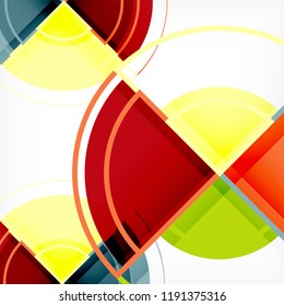 Creative circles geometric abstract background with 3d effect, vector trendy template