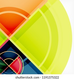 Creative circles geometric abstract background with 3d effect, vector trendy template