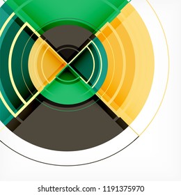 Color de fondo abstracto geométrico de círculos creativos con efecto 3d, plantilla de moda vectorial