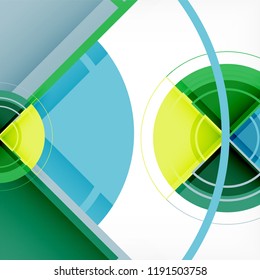 Color de fondo abstracto geométrico de círculos creativos con efecto 3d, plantilla de moda vectorial