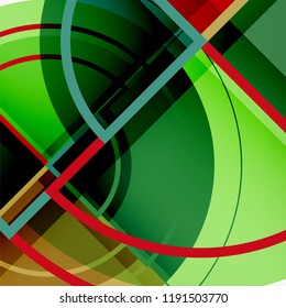 Creative circles geometric abstract background with 3d effect, vector trendy template