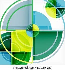 Color de fondo abstracto geométrico de círculos creativos con efecto 3d, plantilla de moda vectorial