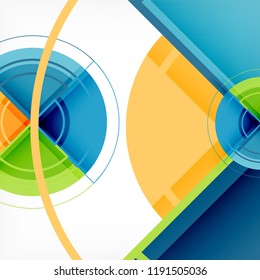 Kreative Kreise geometrischer abstrakter Hintergrund mit 3D-Effekt, Vektorgrafik-Trendvorlage