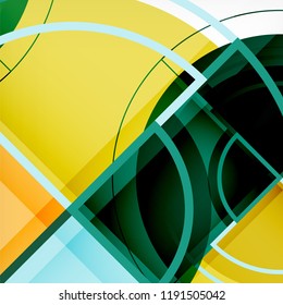 Creative circles geometric abstract background with 3d effect, vector trendy template