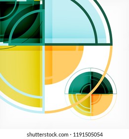 Creative circles geometric abstract background with 3d effect, vector trendy template