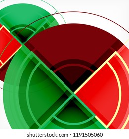 Creative circles geometric abstract background with 3d effect, vector trendy template