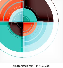 Creative circles geometric abstract background with 3d effect, vector trendy template