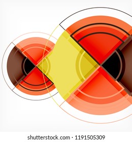 Creative circles geometric abstract background with 3d effect, vector trendy template