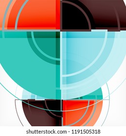 Creative circles geometric abstract background with 3d effect, vector trendy template