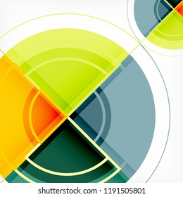 Creative circles geometric abstract background with 3d effect, vector trendy template