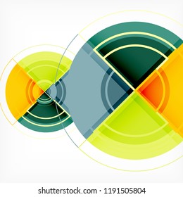 Creative circles geometric abstract background with 3d effect, vector trendy template