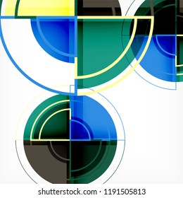 Creative circles geometric abstract background with 3d effect, vector trendy template