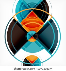 Color de fondo abstracto geométrico de círculos creativos con efecto 3d, plantilla de moda vectorial