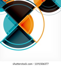 Color de fondo abstracto geométrico de círculos creativos con efecto 3d, plantilla de moda vectorial