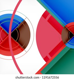 Creative circles geometric abstract background with 3d effect, vector trendy template