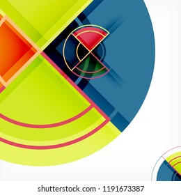 Creative circles geometric abstract background with 3d effect, vector trendy template