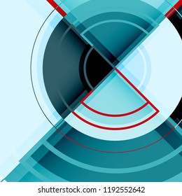 Creative circles geometric abstract background with 3d effect, vector trendy template