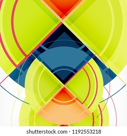 Creative circles geometric abstract background with 3d effect, vector trendy template