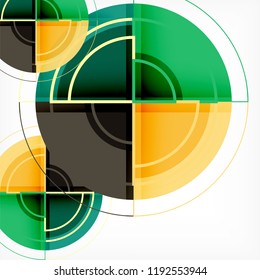 Creative circles geometric abstract background with 3d effect, vector trendy template
