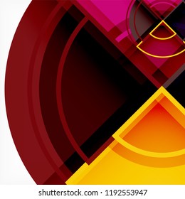 Creative circles geometric abstract background with 3d effect, vector trendy template