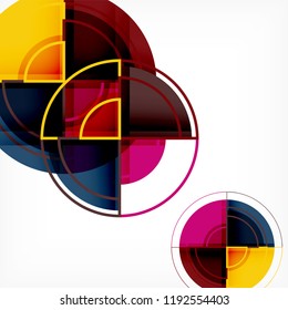 Color de fondo abstracto geométrico de círculos creativos con efecto 3d, plantilla de moda vectorial