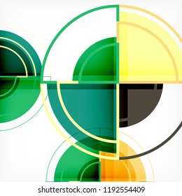 Color de fondo abstracto geométrico de círculos creativos con efecto 3d, plantilla de moda vectorial
