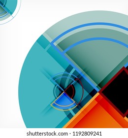 Color de fondo abstracto geométrico de círculos creativos con efecto 3d, plantilla de moda vectorial