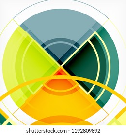 Creative circles geometric abstract background with 3d effect, vector trendy template