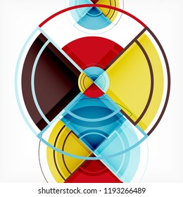 Kreative Kreise geometrischer abstrakter Hintergrund mit 3D-Effekt, Vektorgrafik-Trendvorlage