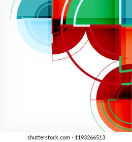 Creative circles geometric abstract background with 3d effect, vector trendy template