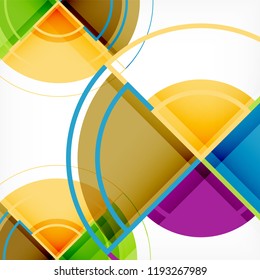 Creative circles geometric abstract background with 3d effect, vector trendy template